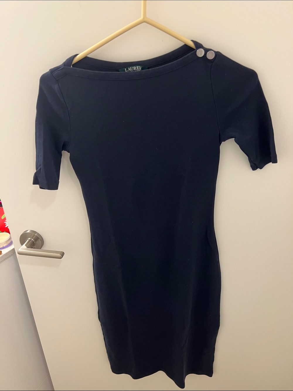 Polo Ralph Lauren Navy Short-Sleeve Boatneck Dress